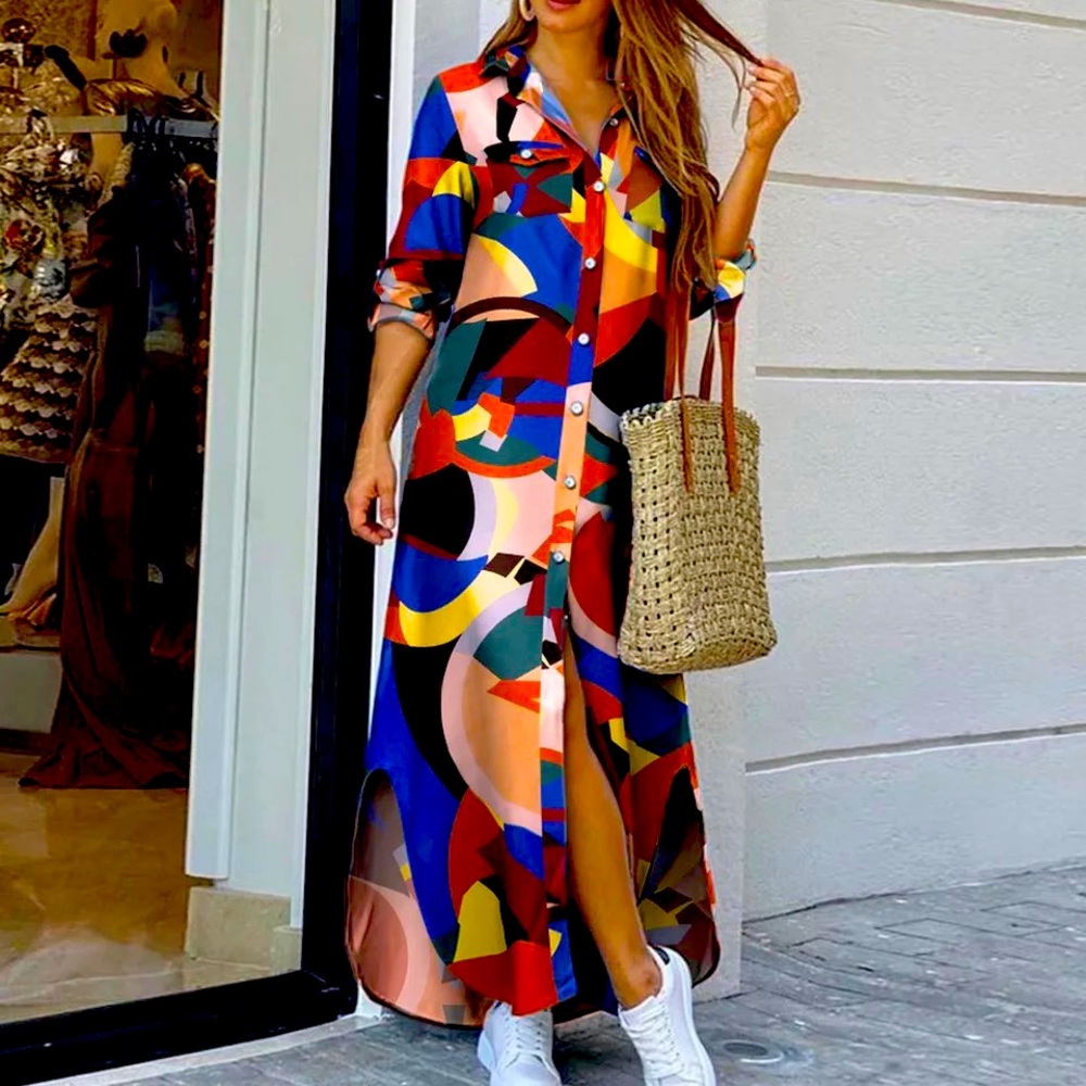 Button down maxi dress. New without tags